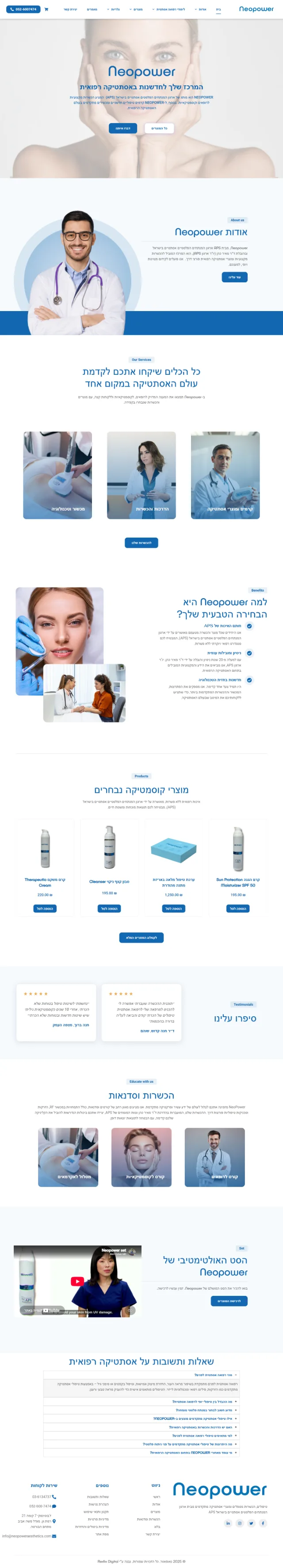 Screenshot of the NEOPOWER website on a computer
